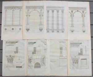 8 Andre Palladio architektonische Kupferstiche um 1726 von M. van der Gucht - Bild 1 von 24
