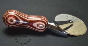 Handmade Spectraply Wood Pizza Cutter or Ice Cream Scoop Heavy Stainless 472 - Picture 1 of 5
