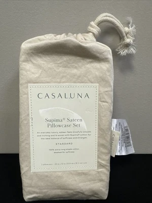Набор наволочек Casaluna Supima сатин стандартный размер натуральные - Изображение 1 из 2
