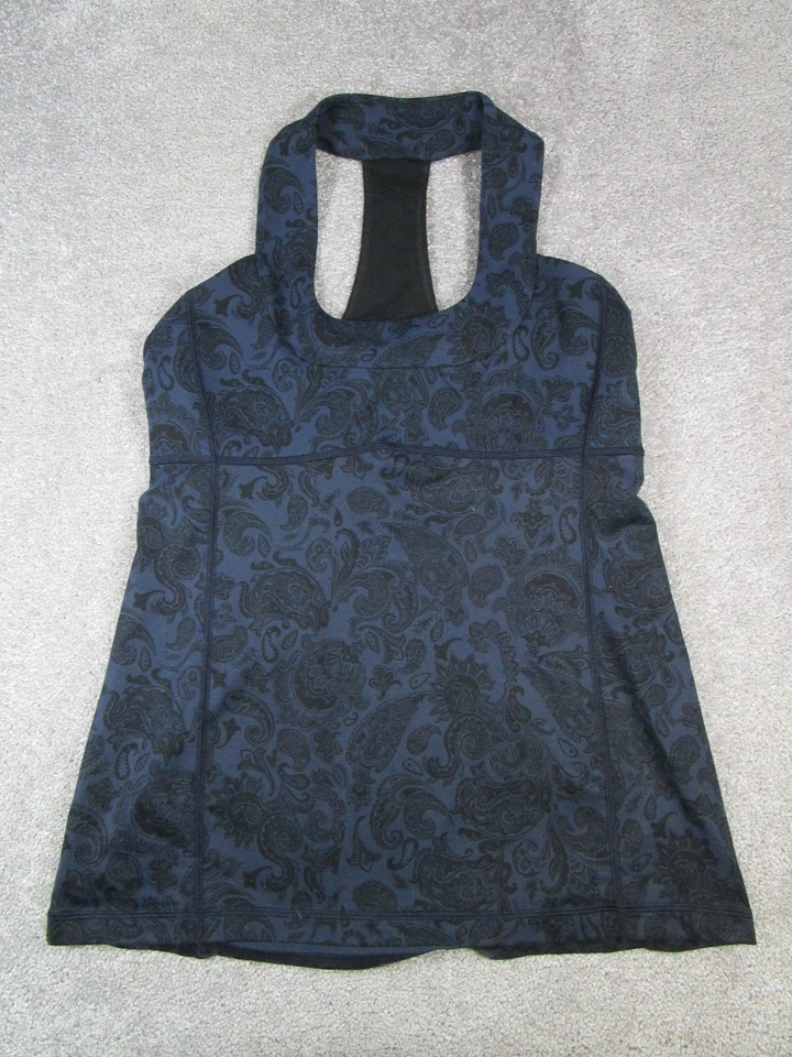 Camiseta sin mangas de buceo Lululemon para mujer Xs azul negro cachemira yoga Pullover Foto 1 de 4