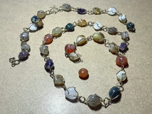 Vintage / Antique fashion jewelry metal necklace with crystals. - Picture 1 of 6