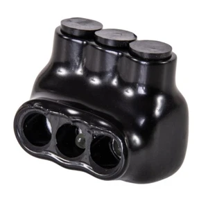 NSI IPL4-3 3-Port Black Multi-Tap Pre-Insulated Connector, 4-14 Gauge - Picture 1 of 7