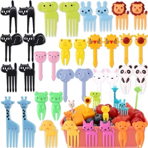 Animal Food Picks for Kids - 55 Pcs Cute Cartoon Fruit Toothpicks for Bento Box, - Picture 1 of 8