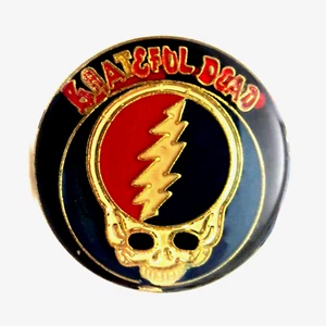 Grateful Dead Pin Vintage Steal Your Face GD Pinback Badge Late 1970's - 1980's - Picture 1 of 15