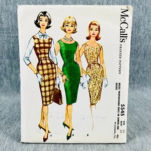 McCalls 5545 Blouse and Fitted Dress Scoop Neck Misses Sz 12 Vtg Sewing Pattern - Picture 1 of 7