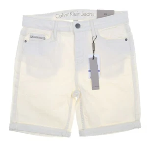 CALVIN KLEIN JEANS City Short, 97% Cotton 3% Elastane, Size W26, Egret. NWT - Picture 1 of 4