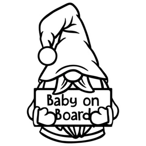 6.8" BABY ON BOARD GONK v1 Vinyl Decal Sticker Car Window Gnome Boy - Picture 1 of 31