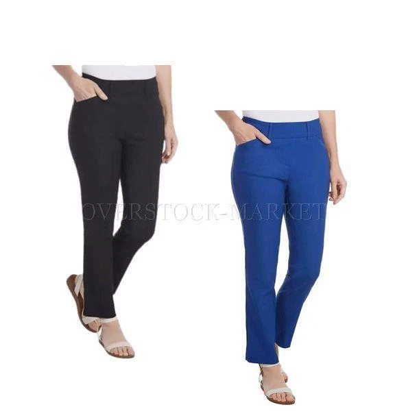 NOVO! CALÇA FEMININA HILARY RADLEY PULL ON CINTURA MÉDIA PERNA FINA CONTROLE DE BARRIGA! VARIEDADE - Imagem 1 de 1