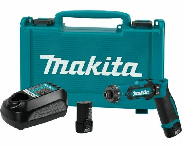 Makita DF012DSE 7,2 V Lithium-Ion kabelloses 1/4" Sechskant-Schrauber-Bohrer-Kit mit Kupplung - Bild 1 von 1