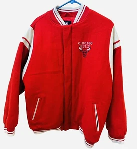 Chicago Bulls Youth XL 18-20 NBA Adidas Red Varsity Jacket Wool Blend Retro Nice - Picture 1 of 11