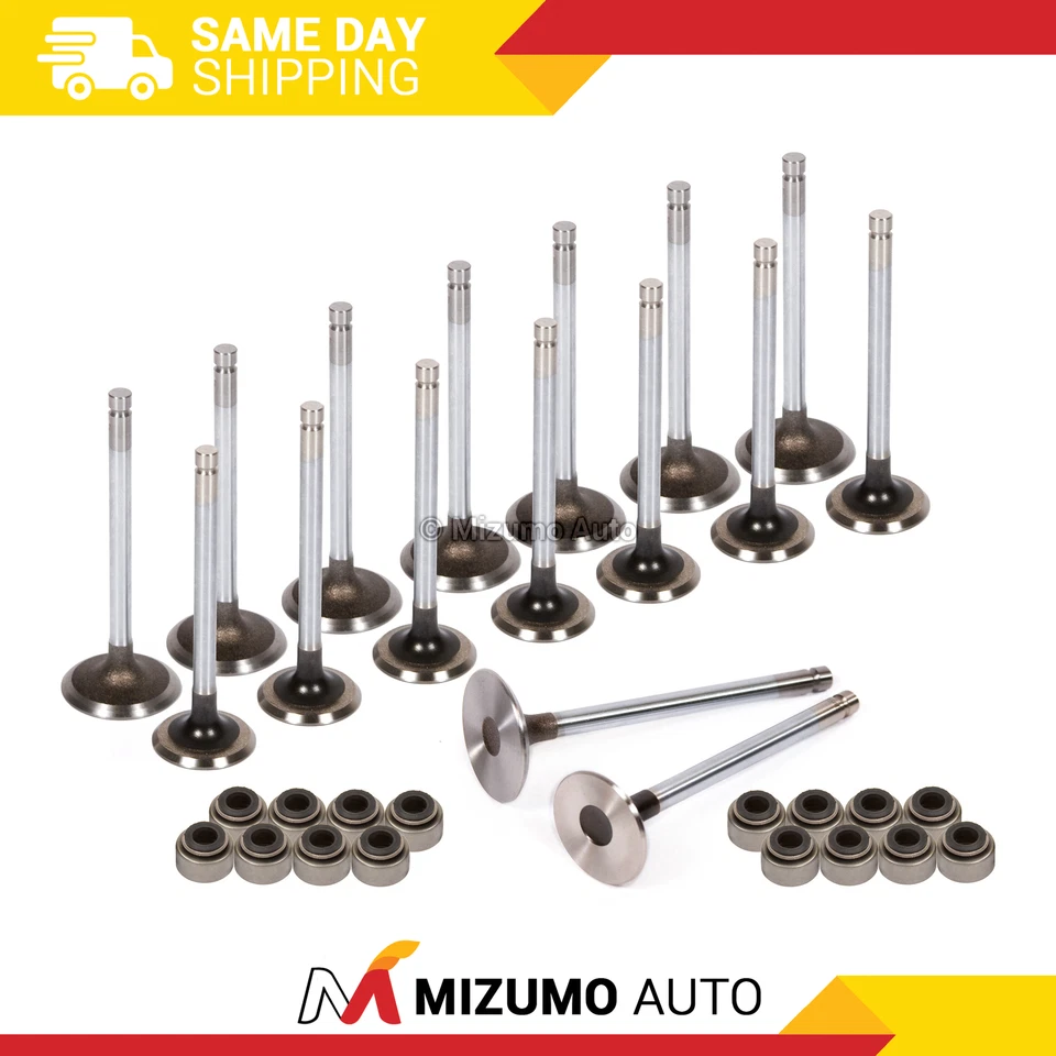 Intake Exhaust Valves w/ Seals Fit 91-98 Nissan 240SX Altima 2.4L KA24DE - Image 1 of 4