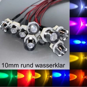 LEDs redondos impermeables con cable 10 mm LED resistencias tornillos - Imagen 1 de 5
