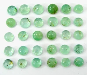 44.50 Ct Natural Green Russian Emerald Loose Gemstone 6-8 mm Cab 30 Pcs Lot-2901 - Picture 1 of 2