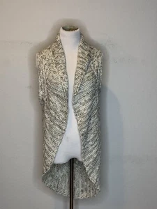 RXB Womens Open Front Cardigan Sweater Vest Shawl Chunky Open Knit Sleeveless M - Picture 1 of 8