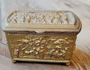 Antique Jennings brothers gold guilt jewelry casket box - Picture 1 of 6