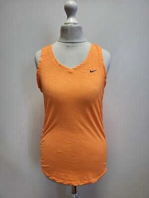 Uu455 Womens Nike Orange Sleeveless Sports Vest Top Uk M 10 Eu 38. • 18.11€