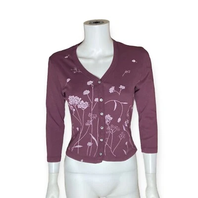 RAD Clothes by Weavers Women's VTG 90s Foral Cotton Cardigan Grunge S - Image 1 of 4