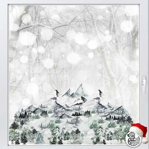 Dizzy Duck wiederverwendbarer nordischer Winterwald Berg Fensteraufkleber Aufkleber - Bild 1 von 5