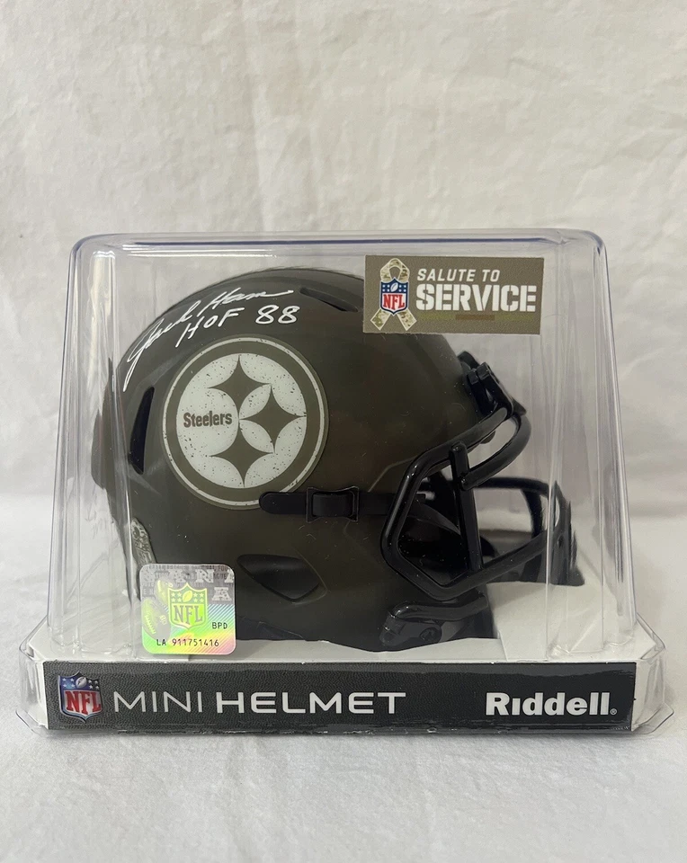 Jack Raphael Ham Jr. Pittsburgh Steelers Signed Auto Mini Helmet JSA COA-No Card - Image 1 of 4