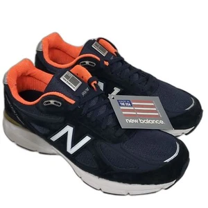 New Balance Womens Made 990 V4 Sneaker Navy Orange 11 US - Picture 1 of 6