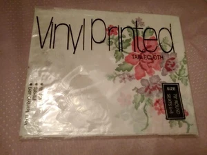 Tablecloth Vinyl Printed Floral 70" Round Embroidery Lace Design PVC - Picture 1 of 6