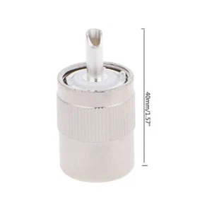 UHF Male PL259 Plug Solder RG8 RG213 LMR400 7D-FB Cable Connector Silver - Zdjęcie 1 z 7