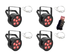 Chauvet DJ SlimPAR H6 ILS LED (RGBAW+UV) 4 Pack with Safety Cables & Wraps - Picture 1 of 6