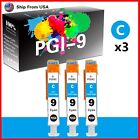 3 Pack Of Cyan Pgi-9 Pgi9 Ink Cartridge For Pixma Pro 9500 Printer