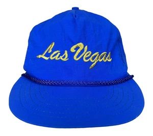 Vintage Las Vegas Embroidered Rope Snapback Adjustable Blue Nylon Dad Hat Cap - Picture 1 of 10