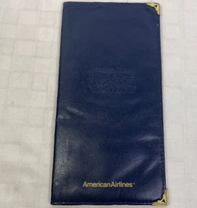 American Airlines Fly AA Way Vacation Ticket Holder Blue Vinyl Good For Prop AA - Picture 1 of 4