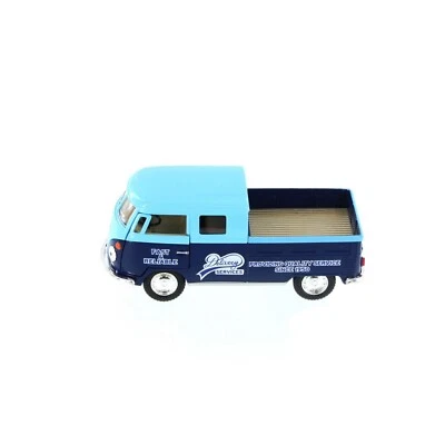 5396D Kinsmart 1963 Volkswagen Bus Double Cab Pickup Delivery  1:34 Blue W/Blue  - Image 1 of 2