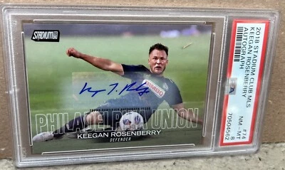 Topps Stadium Club 2018 MLS Keegan Rosenberry Auto #74 Phili Union PSA 8 NM-MT - Image 1 of 4