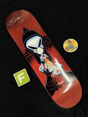 RARO DOBLE FIRMADO TJ Rogers Blind Masked Reaper tabla de skate AUTÓGRAFO Foto 1 de 4