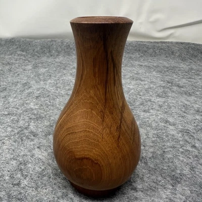 Black Maire Wood Bud Vase Hand Turned Norsewood New Zealand Signed TJR - Image 1 of 4