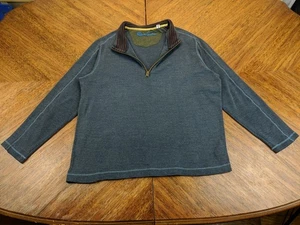Robert Graham Langarm Strick Shirt Größe Medium (Small Fit) Viertelreißverschluss blau - Bild 1 von 12