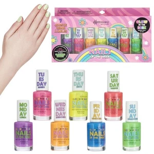 7pc Nails Of The Week Kit - Colorful Nail Polish Set For Girls - Assorted Glo... - Picture 1 of 8