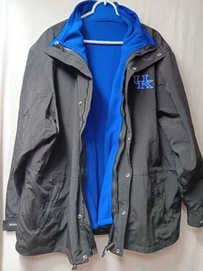 University Of Kentucky Wildcats BMOC Nylon Negro Abrigo Extraíble Vellón Azul Chaleco - Imagen 1 de 19