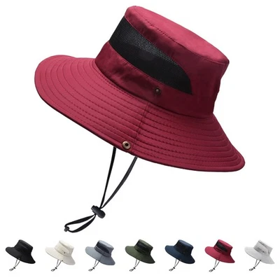 Sun Hat for Men Women Fishing Hat Wide Brim Bucket Hat Summer UV Protection Hat - Image 1 of 4