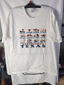 Vintage 90s Fruit of the Loom Texas White Shirt Adult Size XL See Desc - Bild 1 von 10