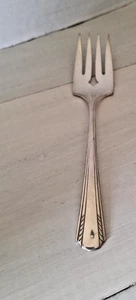 Oneida Carlton Silver Plate 1932 Mansfield Pattern Serving Salad Fork Art Deco - Picture 1 of 8