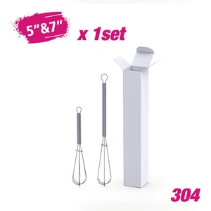 Mini Frusta Filo Di Acciaio Inossidabile 304 Manuale Frullino per Le Uova Mixer  - Foto 1 di 13