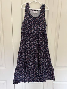 Girls hanna Andersson navy palm design Racerback twirl dress size 130 (8) - Picture 1 of 5