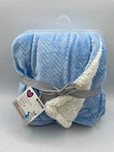 Nueva manta de felpa real azul 30 pulgadas X 40 pulgadas blancas etiquetas Sherpa - Imagen 1 de 4