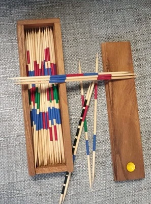 Fair Trade Thai Thailand Wooden Rainwood Mikado Set in Wooden Box 20x5x3cm - Image 1 of 4