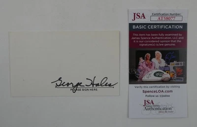 George Halas Signed 3x5 Index Card Founder Owner Chicago Bears HOF JSA COA - Image 1 of 4