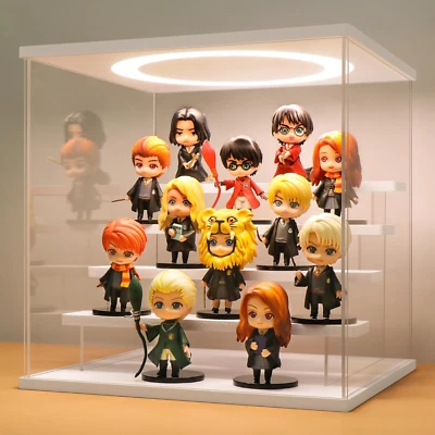 Vitrina Acrílica de 5 Niveles con Luz LED Ajustable, Vitrina Transparente para Act Foto 1 de 4