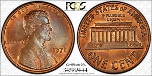 1971-P 1C PGCS DDO MS64RB 33 Top 50 Variet - TrueView - RicksCafeAmerican.com - Picture 1 of 12