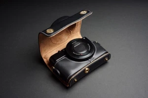 Real Leather Full Camera Case Bag for SONY RX100 V II III IV MARK V III IV Black - Picture 1 of 8