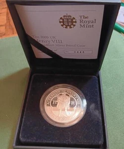 UK - 2009 silver 5 Pound Henry VIII - PIEDFORT - in Royal Mint packaging - PROOF - Picture 1 of 3