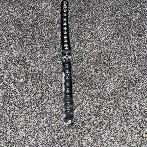 Punk/Heavy Metal/Emo Pleather Spike Necklace 16 In Long Pink Fuzzy Under Button - Picture 1 of 5